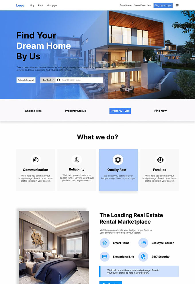 Harbor Homes landing page visual